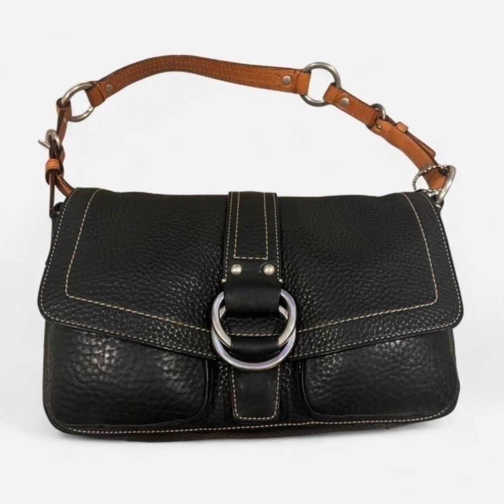 y2k Coach Chelsea Flap Pebbled Leather Shoulder Bag